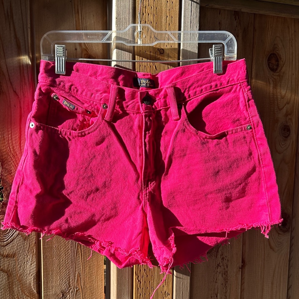 NWOT Polo by Ralph Lauren Women's Vibrant Pink Jean Shorts Size 27
